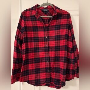 Lands' End Classic Red and Black Checkered Shirt